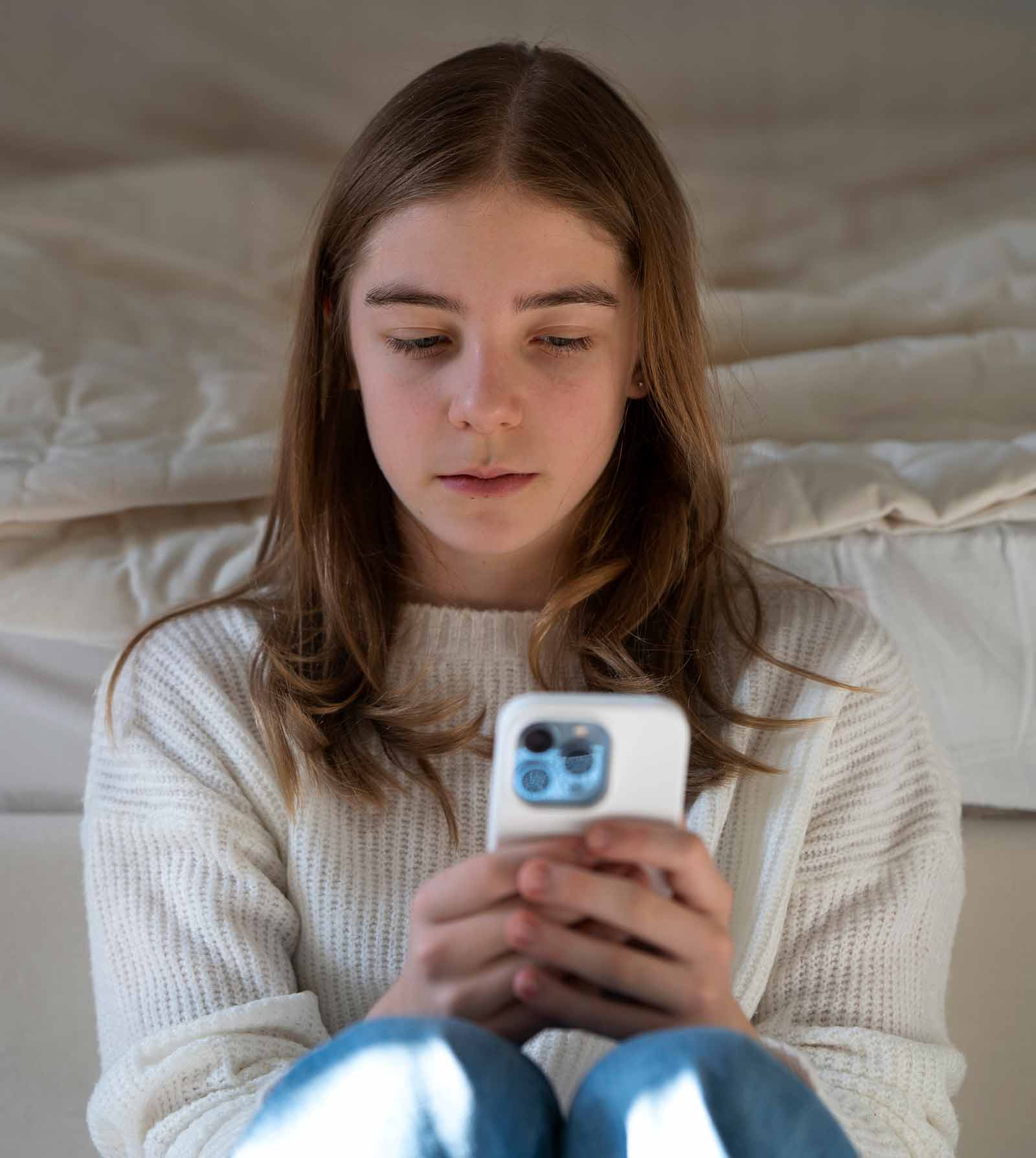 teen girl on phone